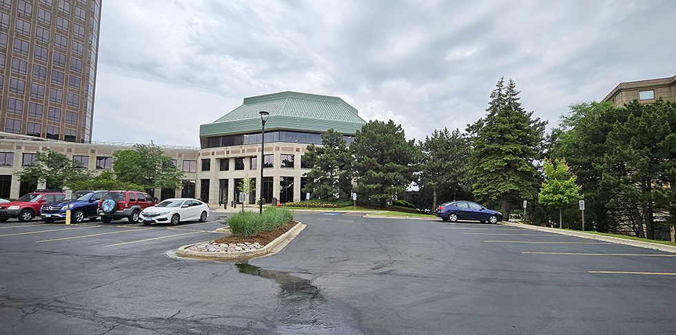 Parking lot at Bold Insight's Downers Grove office